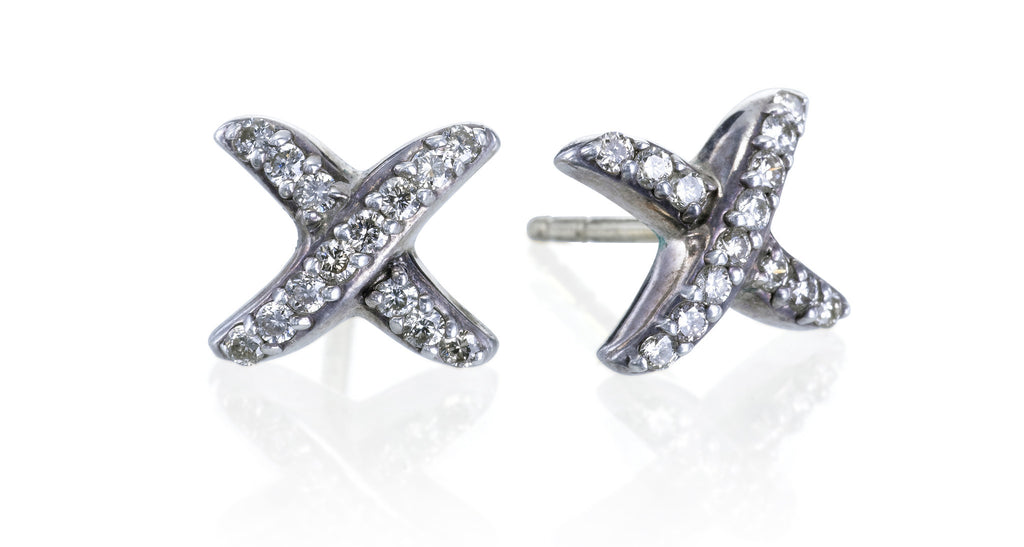 Diamond 'X' Earrings