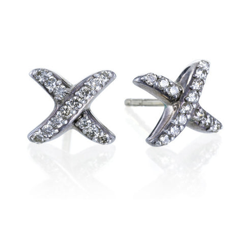 Diamond 'X' Earrings