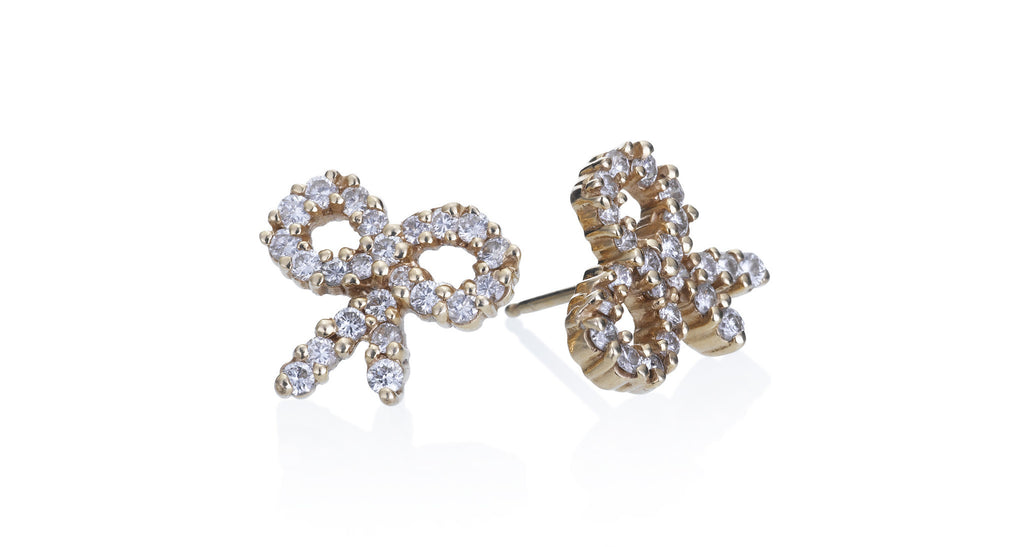 Diamond & Gold 'Bow' Earrings