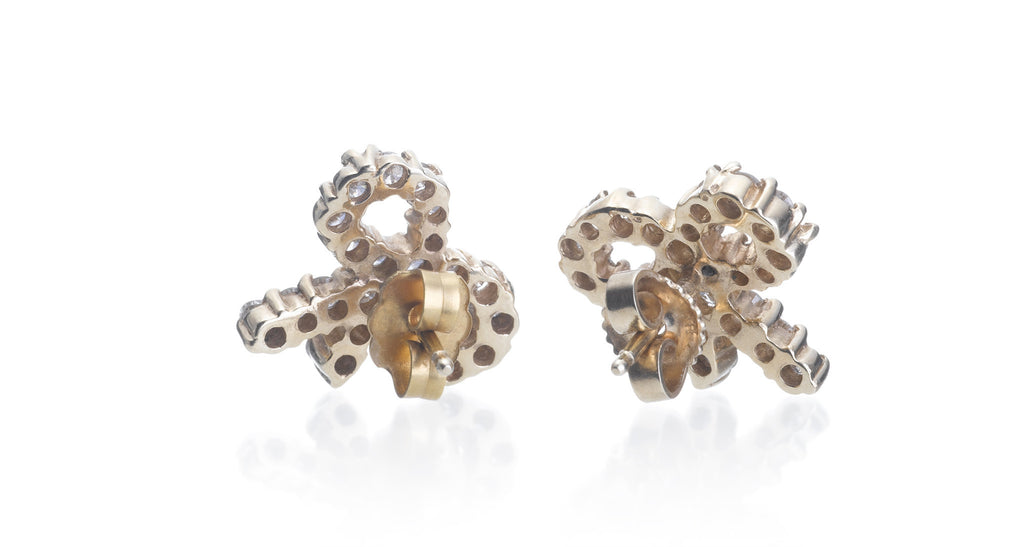 Diamond & Gold 'Bow' Earrings