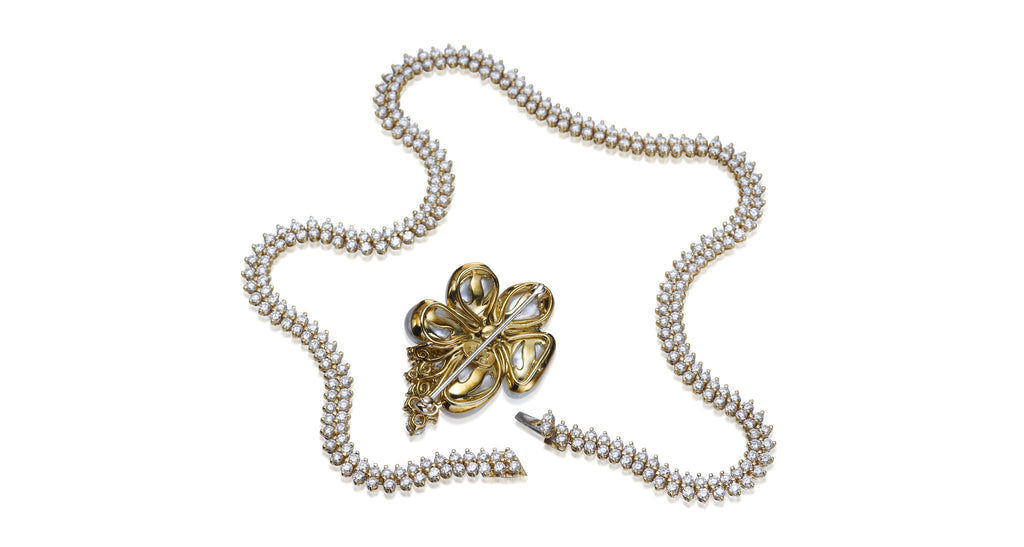 Diamond & Pearl Pendant Necklace (& Brooch)