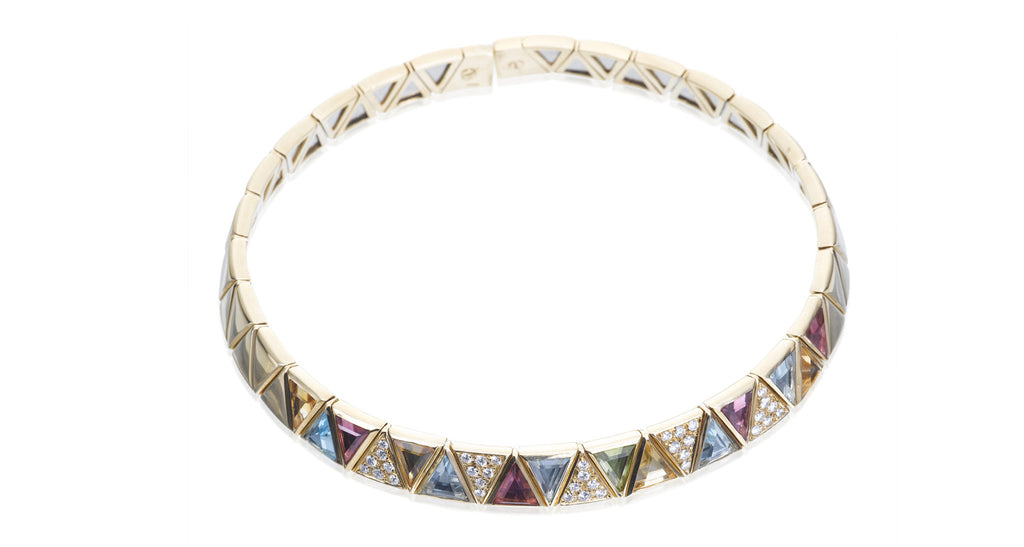 Diamond & Gemstone Gold Collar Necklace