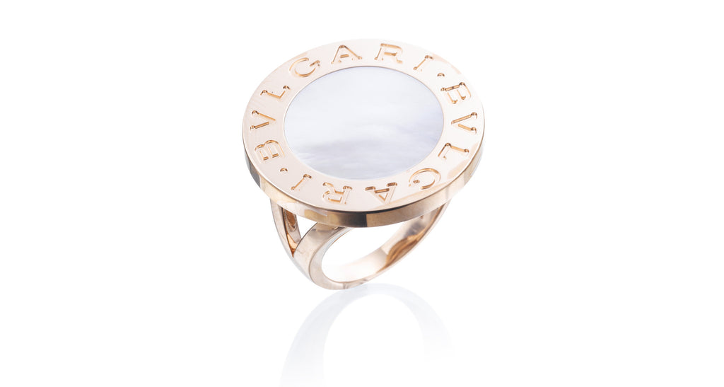 White Mother of Pearl Rose Gold Ring