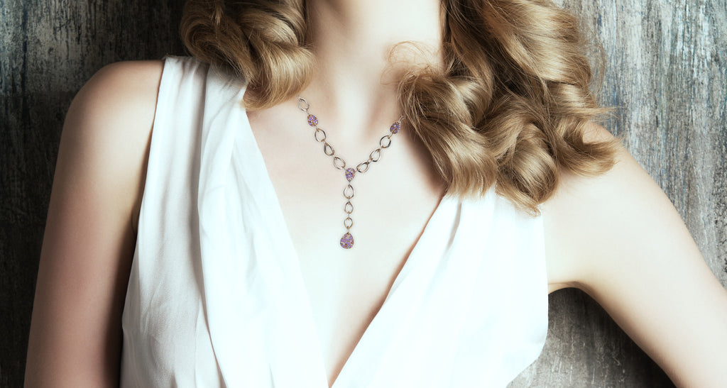 Multi-Colored Sapphire & Diamond Gold Necklace