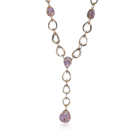 Multi-Colored Sapphire & Diamond Gold Necklace