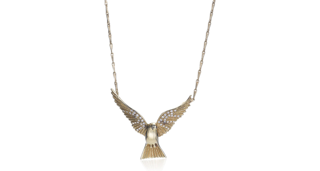 Gold & Diamond Dove Necklace
