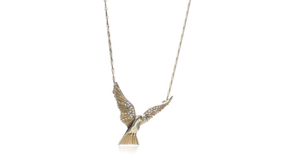Gold & Diamond Dove Necklace