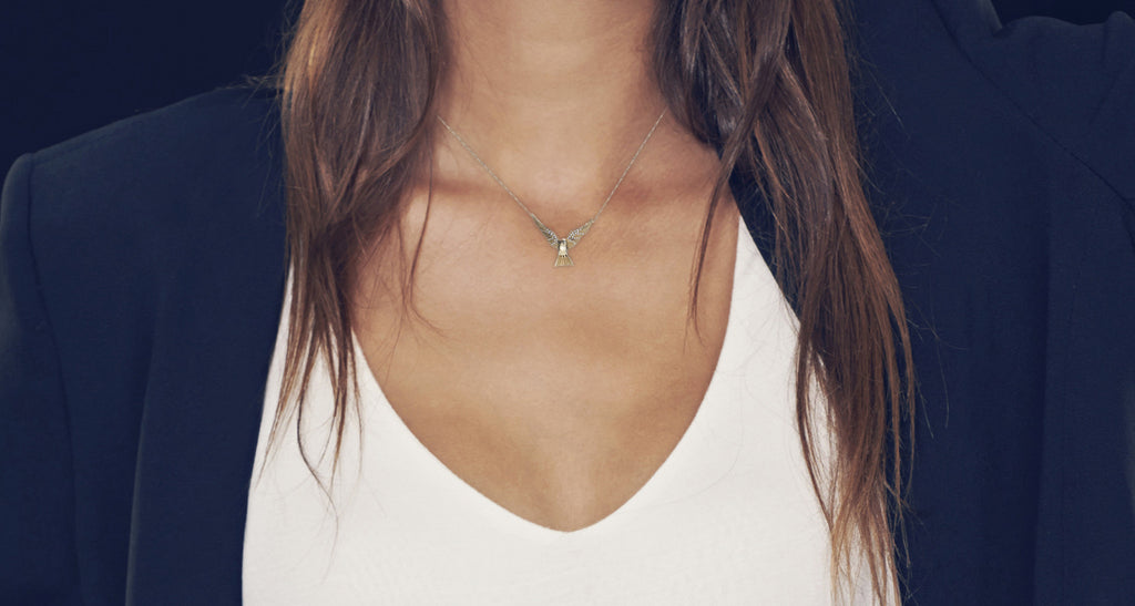 Gold & Diamond Dove Necklace
