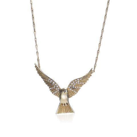 Gold & Diamond Dove Necklace