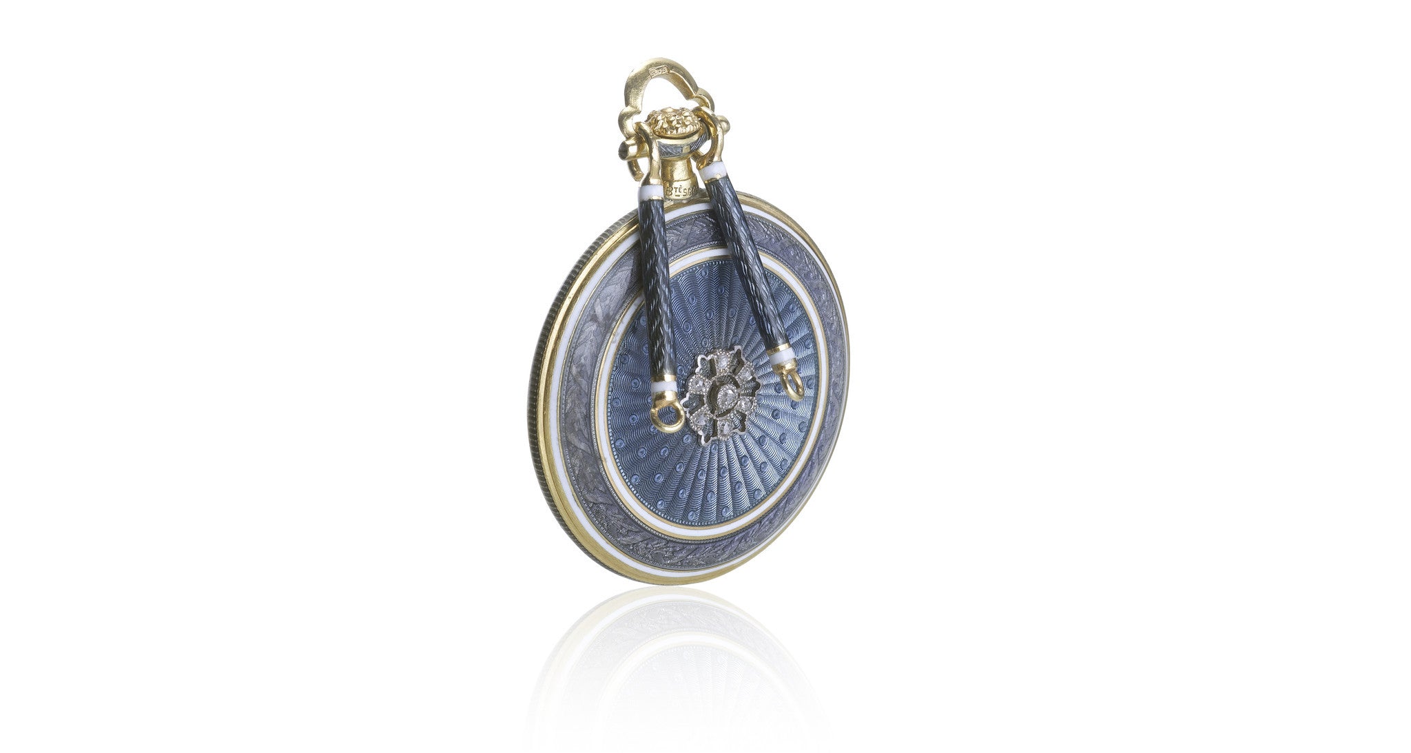 RONSON guilloche blue su argento