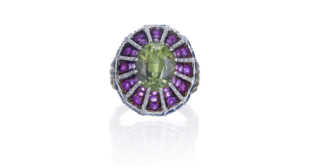 Peridot Ruby & Sapphire Ring