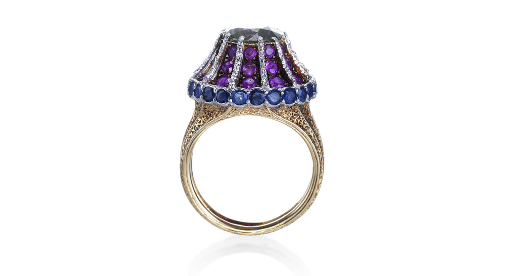 Peridot Ruby & Sapphire Ring