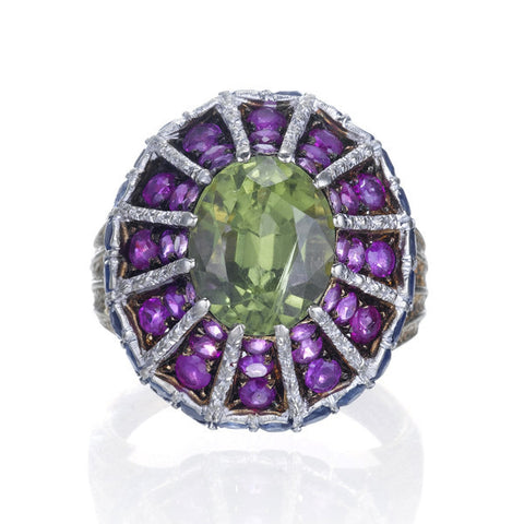 Peridot Ruby & Sapphire Ring
