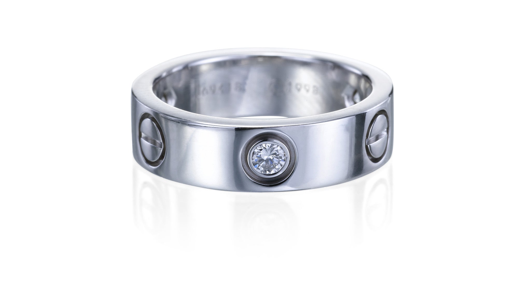 Cartier love ring online silver diamond