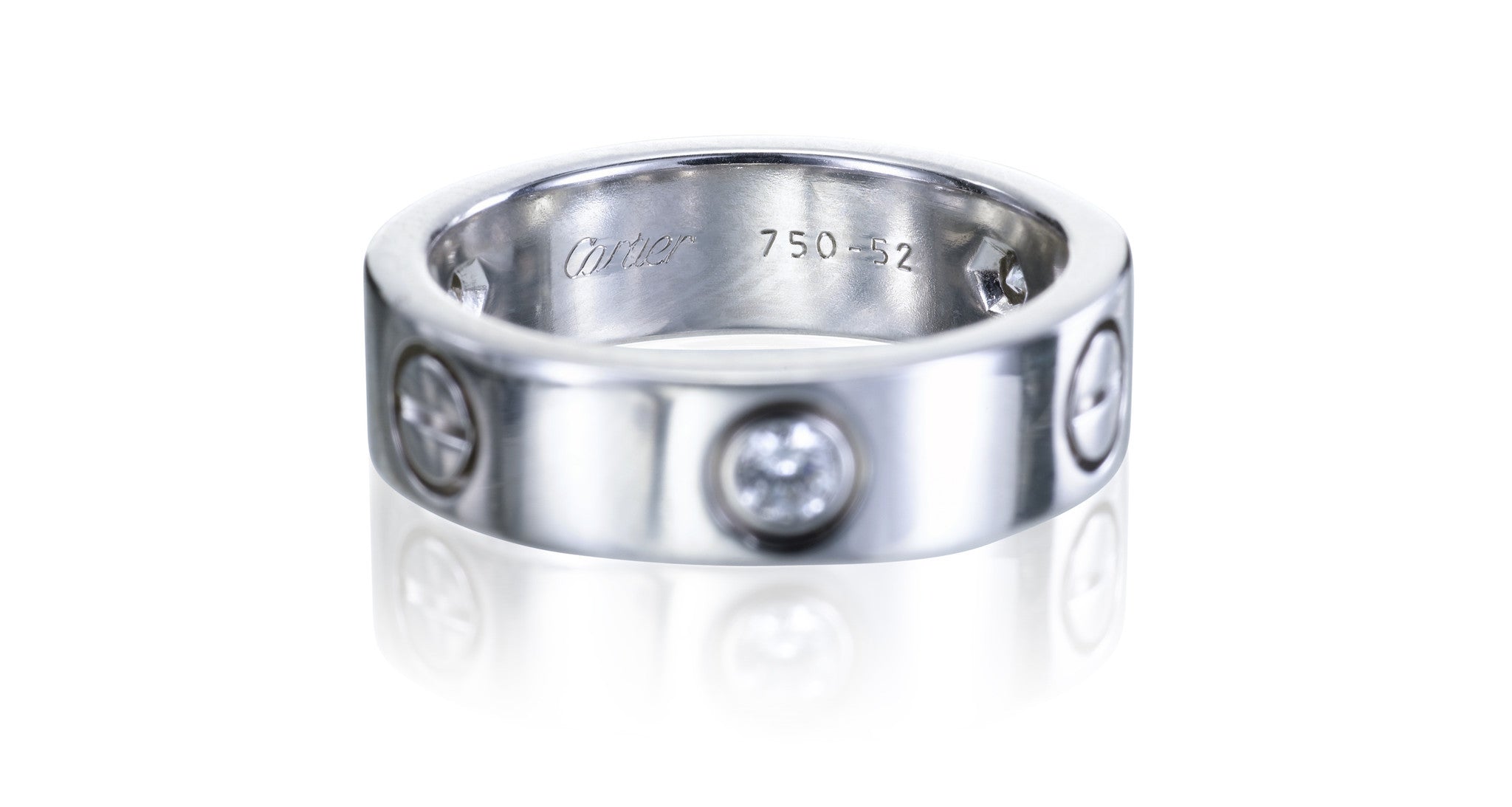 Cartier love ring 750 hotsell white gold