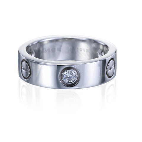 LOVE Ring, White Gold & 3 Diamonds