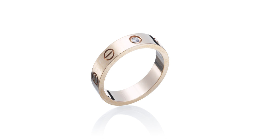 Rose Gold & Diamond LOVE Ring