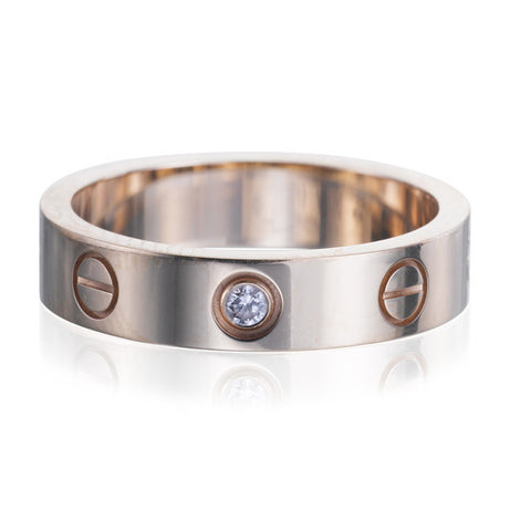 Rose Gold & Diamond LOVE Ring