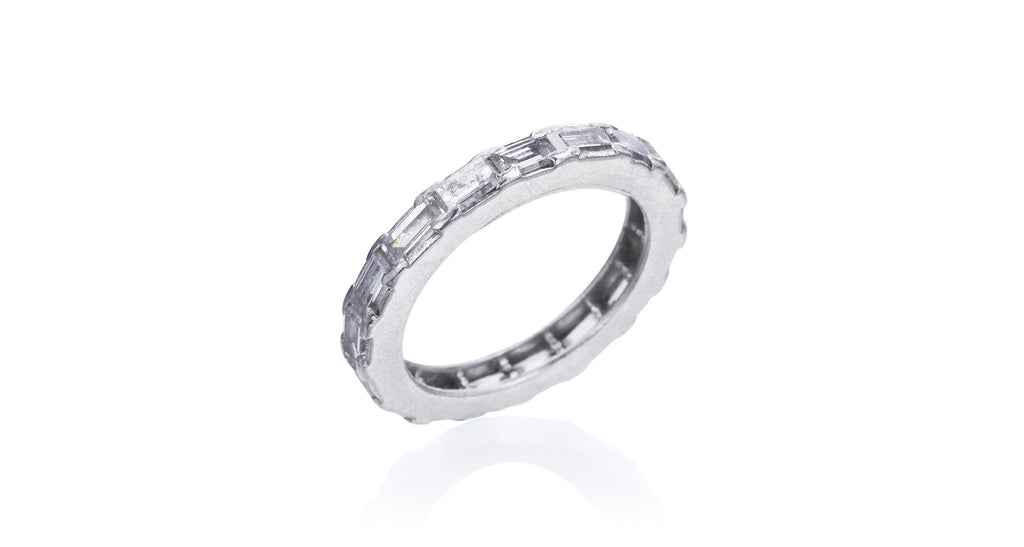 Platinum & Baguette Cut Diamond Band