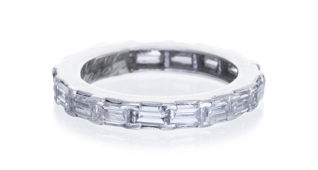 Platinum & Baguette Cut Diamond Band