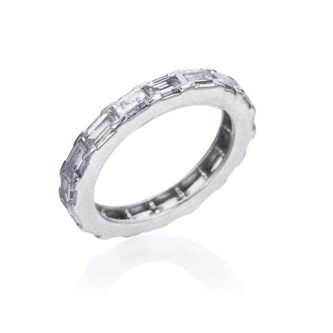 Platinum & Baguette Cut Diamond Band