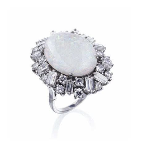 Opal & Diamond Ring