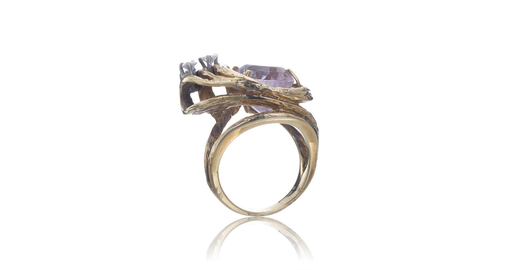 Kunzite & Diamond Ring