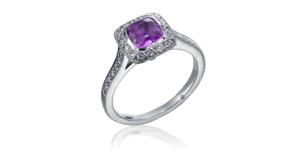 Pink Sapphire & Diamond Ring