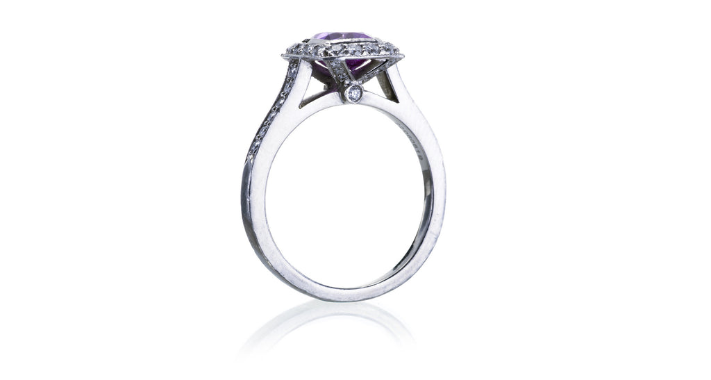 Pink Sapphire & Diamond Ring