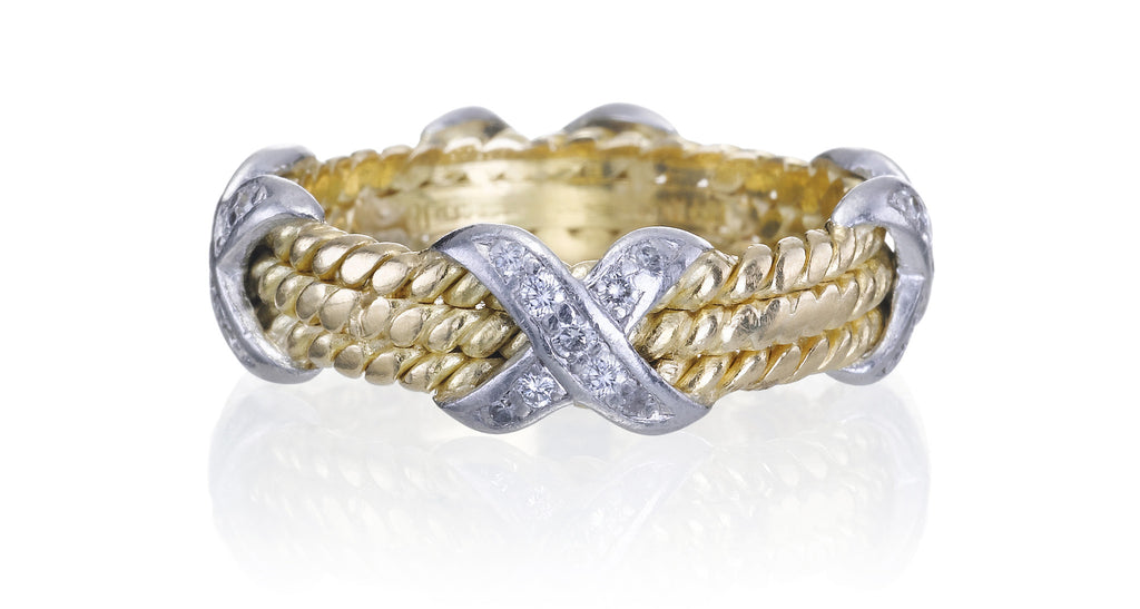 Diamond, Gold & Platinum Rope Ring