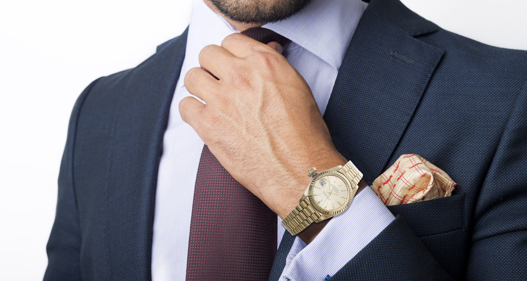 Men's 'Oyster Perpetual' Date-Just Gold Watch